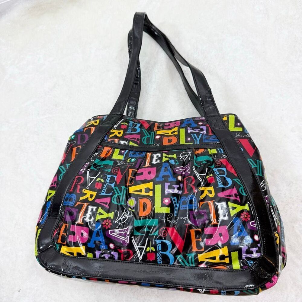 Vera Bradley Fun Alphabet Tote Black Primary Color Letters